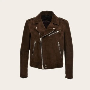 Custom Western Leather <b>Jacket</b> <b>Mens</b> Pure <b>Suede</b> Leather <b>Jackets</b> <b>Men</b> <b>Suede</b> Western Cowboy Leather <b>Jacket</b> With Turn Down Collar - Product Image 1