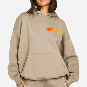 Sweat-shirt à col roulé personnalisé de haute qualité en coton 100% pour femmes, sweat-shirt long athlétique avec badge imprimé en relief - Product Image 1