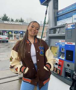 Veste universitaire en laine Melton de style High Street pour femmes avec manches en cuir Veste Letterman en gros pour hommes - Product Image 1