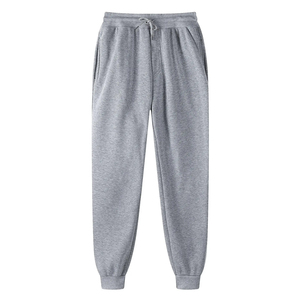 Logo personnalisé hommes taille haute décontracté Gym Jogging Sportswear nouveau coton polaire Joggers Joggers pantalon coupe ample plaine pantalons de survêtement - Product Image 2