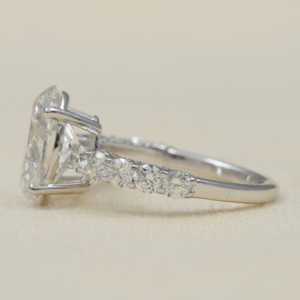 Lab Diamond Solitaire Engagement <b>Ring</b> Vintage Style Oval <b>Band</b> - Product Image 5