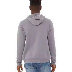 เสื้อพูลโอเวอร์ผู้ชายผ้าฝ้ายฟลีซ 100% หนานุ่มสำหรับฤดูหนาว ทรงปกติ ไหล่ตก สไตล์สตรีทแวร์ มีกระเป๋า ปักลาย ซับในผ้าซาติน - Product Image 3