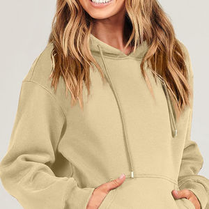 Conjunto de Sudadera con Capucha y Pantalones Cortos para Mujer, Invierno, Cómodo, 100% Algodón, Ropa Casual, Tejido Suave, Transpirable, Impresión de Logotipo Personalizado, OEM - Product Image 6