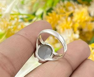 Anillo de Plata de Ley 925 con piedra preciosa Druzy solar cruda, joyería informal hecha a mano para mujer con diamante como piedra principal - Product Image 4