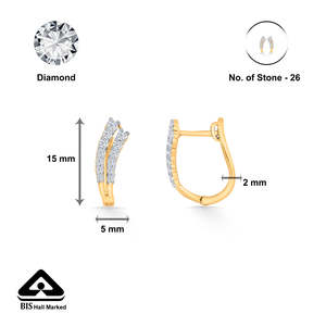 ต่างหูเพชรออโรร่าทวิสต์โกลด์สำหรับผู้หญิง - Product Image 6