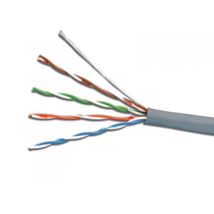 Cable <span class=keywords><strong>UTP</strong></span> 4*2*0,51 CCA PVC gris <span class=keywords><strong>Cat5e</strong></span> instalación exterior FTP LAN Cable par trenzado cobre revestido aluminio red FTP Cable - Product Image 1