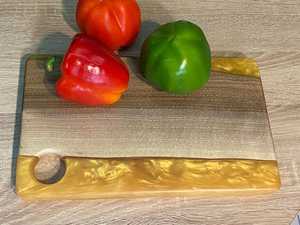 Tabla de cortar de madera y resina al por mayor para cocina y Hotel, tabla de cortar elegante para preparación de alimentos - Product Image 2