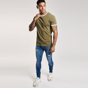 เสื้อยืดคอกลมแนววินเทจสำหรับผู้ชายเสื้อยืดโอเวอร์ไซซ์สีพื้นสีดำอีลาสเทนออกแบบได้ตามต้องการ - Product Image 6