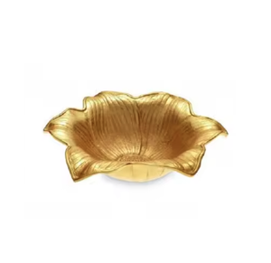 Cuencos de servicio de metal de diseño atractivo altamente decorativos Cuencos de servicio de metal de diseñador dorado para eventos de boda y buffets - Product Image 5