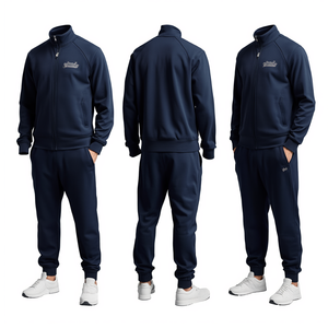 Conjunto Deportivo Azul Marino para Hombre, Sudadera con Capucha y Pantalones Deportivos Bordados de Primera Calidad, Ropa Casual de Moda - Product Image 2