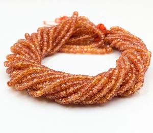 Lustre LD modelo 100% cuentas de zafiro naranja de 16 pulgadas de alta calidad Natural 2-3mm AAA + piedra preciosa Rondelle piedra Padparadscha zafiro - Product Image 2