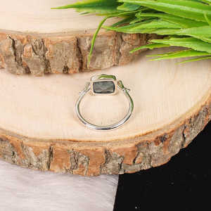 แหวนเงินสเตอร์ลิง925ลายเรขาคณิตที่สวยงามรูปไข่มอสไคยาไนต์9x9มม. ชุบโรเดียม3G ของขวัญที่ไม่ซ้ำกัน - Product Image 6