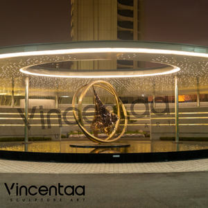 Vincentaa Arte moderno Gran <span class=keywords><strong>plaza</strong></span> al aire libre Centro comercial Escultura <span class=keywords><strong>de</strong></span> acero inoxidable Arte público - Product Image 4