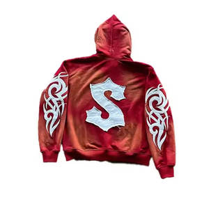 Nouveaux survêtements d'hiver pour hommes à capuche, style streetwear déchiré, manches longues, design avec poches, vente directe d'usine - Product Image 3