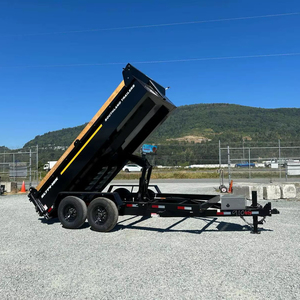 Compre remolques de 4 ruedas de alta calidad, remolque basculante 7x14 de 17,000 libras con lona y rampas - Product Image 1