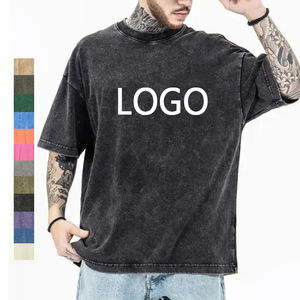 T-shirt vintage de haute qualité à manches courtes lavé à l'acide avec logo personnalisé pour hommes - Product Image 6