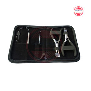 Alicates de acero inoxidable con 2 agujas para Estilismo de cabello, Kit de estuche con logotipo personalizado para peluquería profesional - Product Image 1