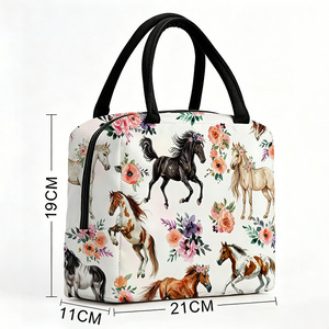 Bolsa de Almuerzo Aislada de Cuero PU, Gran Capacidad, Bolso Portátil para el Trabajo con Cierre - Product Image 2