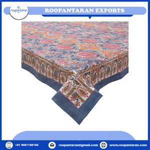 New Arrival Timeless Craftsmanship Hand Block Printed Embroidered Jacquard Pure Cotton <b>Tablecloth</b> Table Runners Sale Low Price - Product Image 2