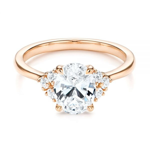 Anillos de Compromiso y Boda de Diamantes Cultivados en Laboratorio, Joyería Fina Personalizada, Diamante de Corte Ovalado Elegante, Chapado en Oro para Mujer, Certificado IGI - Product Image 3