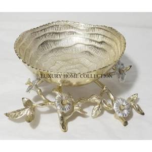 Rare Vintage-style Antique Design Metal & Glass Serving Bowls with Creative <b>Sculpted</b> Shapes Perfect for Unique Table Accents - Product Image 4