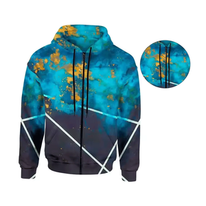 2024 nueva moda a prueba de viento sudaderas con capucha de sublimación para hombres Color sólido Casual Streetwear temporada de invierno técnicas teñidas lisas - Product Image 4