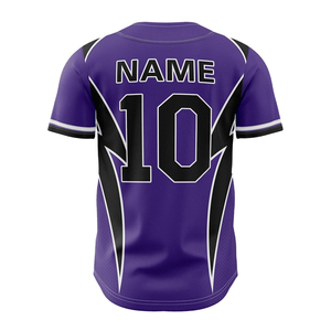 Maillots de baseball pour jeunes personnalisés, uniformes boutonnés imprimés par sublimation avec matériel de softball en sergé et maillots d'équipe de baseball OEM - Product Image 3