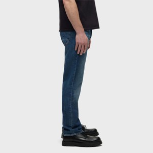 กางเกงยีนส์ขาตรงสีดำสำหรับผู้ชายคลาสสิก-กางเกงยีนส์ที่ทนทานและมีสไตล์เหมาะสำหรับชุดลำลองชุดทำงาน - Product Image 3