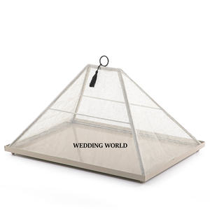 Plateau de service en métal avec couvercle d'ombrage Plateau à chocolat fait main en forme de rectangle Plateau à chocolat fantaisie de qualité supérieure - Product Image 2