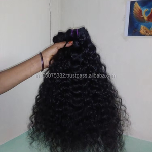 Extensions de cheveux bouclés indiens non traités, trame d'origine humaine, - Product Image 1