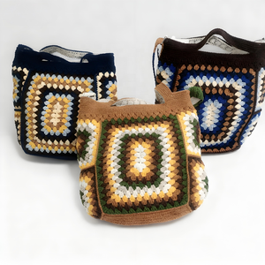 2025 New Fashion Handmade <b>Wool</b> Crochet Crossbody Bag with ZIP Closure Single Strap for Lady Autumn/Winter - Product Image 1