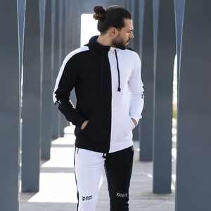 ชุดวอร์มผ้ายืดความชื้นสูงสำหรับผู้ชายชุดวอร์มพิมพ์ลายกล้ามเนื้อมีซิปปิดมีฮู้ดสำหรับฤดูหนาว - Product Image 3