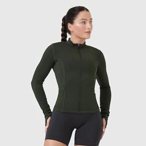 Chaqueta de manga larga con cremallera para mujer Logotipo estampado personalizado Nuevo ajuste adelgazante Secado rápido Fitness Correr al aire libre Yoga Transpirable Sólido - Product Image 2