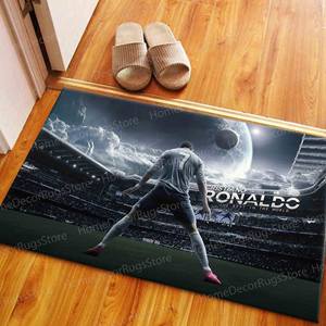 Tapis imprimé patchwork pour les fans de Ronaldo, tapis traditionnel écologique en laine et latex non tissé, petit tapis doux pour la chambre des garçons - Product Image 2