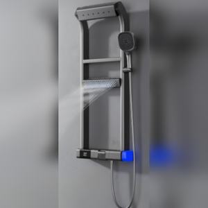 Système de douche thermostatique numérique moderne 7 fonctions Noir mat Montage mural Prix d'usine Expédition mondiale - Product Image 6