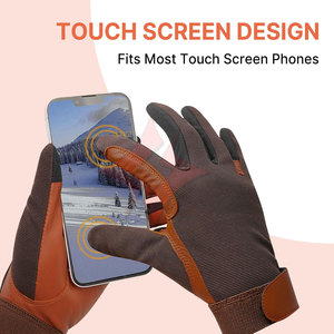 Femmes 100% gants d'équitation en cuir véritable coupe-vent respirant gants équestres pour l'équitation poignée Durable - Product Image 3