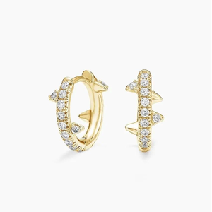 Pendientes de Diamantes Cultivados en Laboratorio de Oro de 18K de Excelente Calidad y Corte Brillante |   Joyería Moderna para Mujer con Baño de Rodio y Certificación IGI - Product Image 1