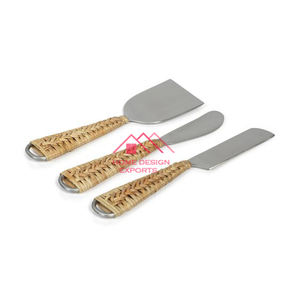 Juego de Cuchillo y Servidor para Pastel de Boda de Acero Inoxidable de 2 Piezas, Diseño de Lujo, Chapado en Oro, para Restaurante - Product Image 1