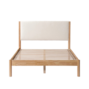 เตียงไม้สักแท้พร้อมที่เก็บของ หัวเตียงหุ้มเบาะ ดีไซน์เรียบหรู สไตล์โมเดิร์น เหมาะสำหรับห้องนอน โรงแรม และวิลล่า - Product Image 3