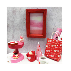 Accesorios para Casa de Muñecas en Miniatura a Escala 1:12, Escena de Fiesta de San Valentín, Materiales de Madera/Papel/Arcilla, para Mayores de 14 Años - Product Image 2