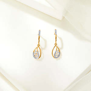 18k Gold Vintage <b>Sapphire</b> <b>Drop</b> <b>Earrings</b> for Women Pearl Diamond Ruby Wedding Gift - Product Image 2