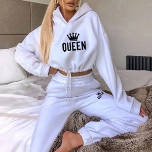 Winter Women Casual Matching Two-Piece <b>Set</b> Zip up <b>Sweaters</b> Solid Colar Sweatpants Outfits Women Two Pieces Suit - Product Image 4