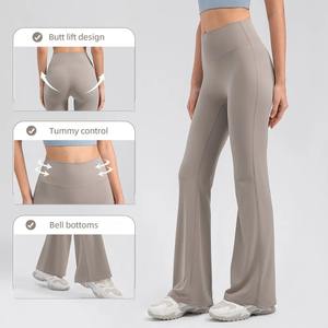 Ensemble de yoga taille haute pour femme grande taille vêtements axés sur le fitness soutien-gorge de sport de course solide-pantalon Style élastique respirant - Product Image 2