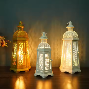 Nueva llegada marroquí ahuecado Ramandan Festival Eid Mubarak candelabro de hierro decoración del hogar linterna - Product Image 4