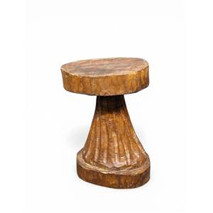 Naga Tribal Leather <b>Stool</b> Handmade Solid Wood Metal Traditional Modern Stackable Tufted Ottoman for <b>Bedroom</b> Apartment Seating - Product Image 1