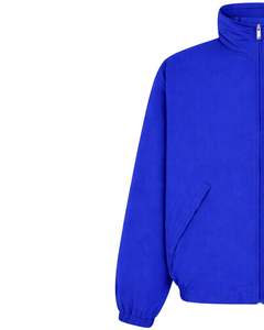 Veste zippée bleu royal pour homme, col montant, légère, imperméable, coupe-vent, décontractée, en toile, avec poches latérales, broderie d'hiver - Product Image 3