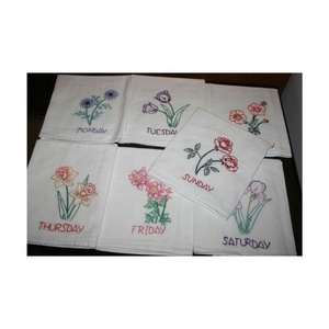 Juego de Toallas de Cocina Reutilizables Ecológicas Personalizadas de Lujo Chinas de Algodón y Lino Grueso con Diseño de Tulipanes Rosados Pintados - Product Image 2