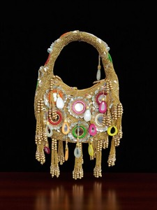 Elegante Bolso de Mano Casual de Media Luna con Cuentas de Resina para Bodas y Fiestas, Hecho a Mano en India, Proveedor Mayorista - Product Image 2