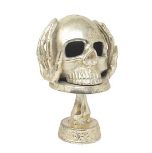 Gothic <b>Skull</b> Statue Metal Skeleton Candle Holder Eco-Friendly Horror & Halloween Home <b>Decor</b> Tabletop Installation Bulk Wholesale - Product Image 5