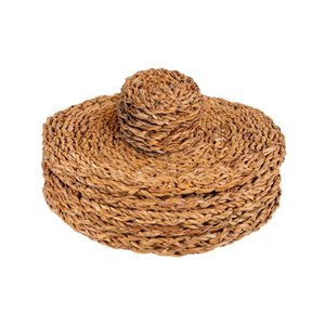 Set de napperons et sous-verres en jonc de mer naturel tissé à la main vaisselle en gros pour restaurants prix bon marché du Vietnam - Product Image 1